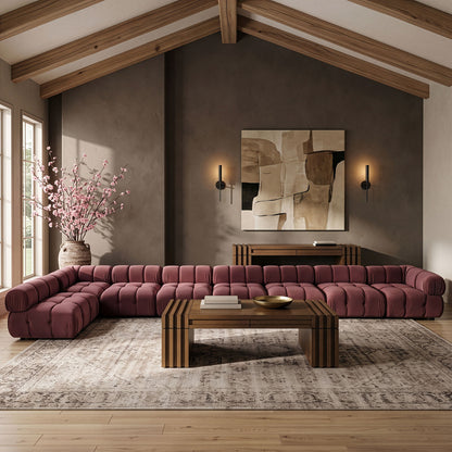 Orin - Velvet Performance Fabric Upholstered 8 Piece L-Shaped Sectional
