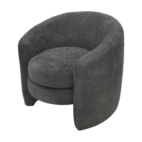 Affinity Modern Curved Back Upholstered Accent Chair With Soft Cozy Boucle Fabric - Dark Gray