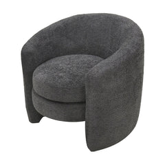 Affinity Modern Curved Back Upholstered Accent Chair With Soft Cozy Boucle Fabric - Dark Gray