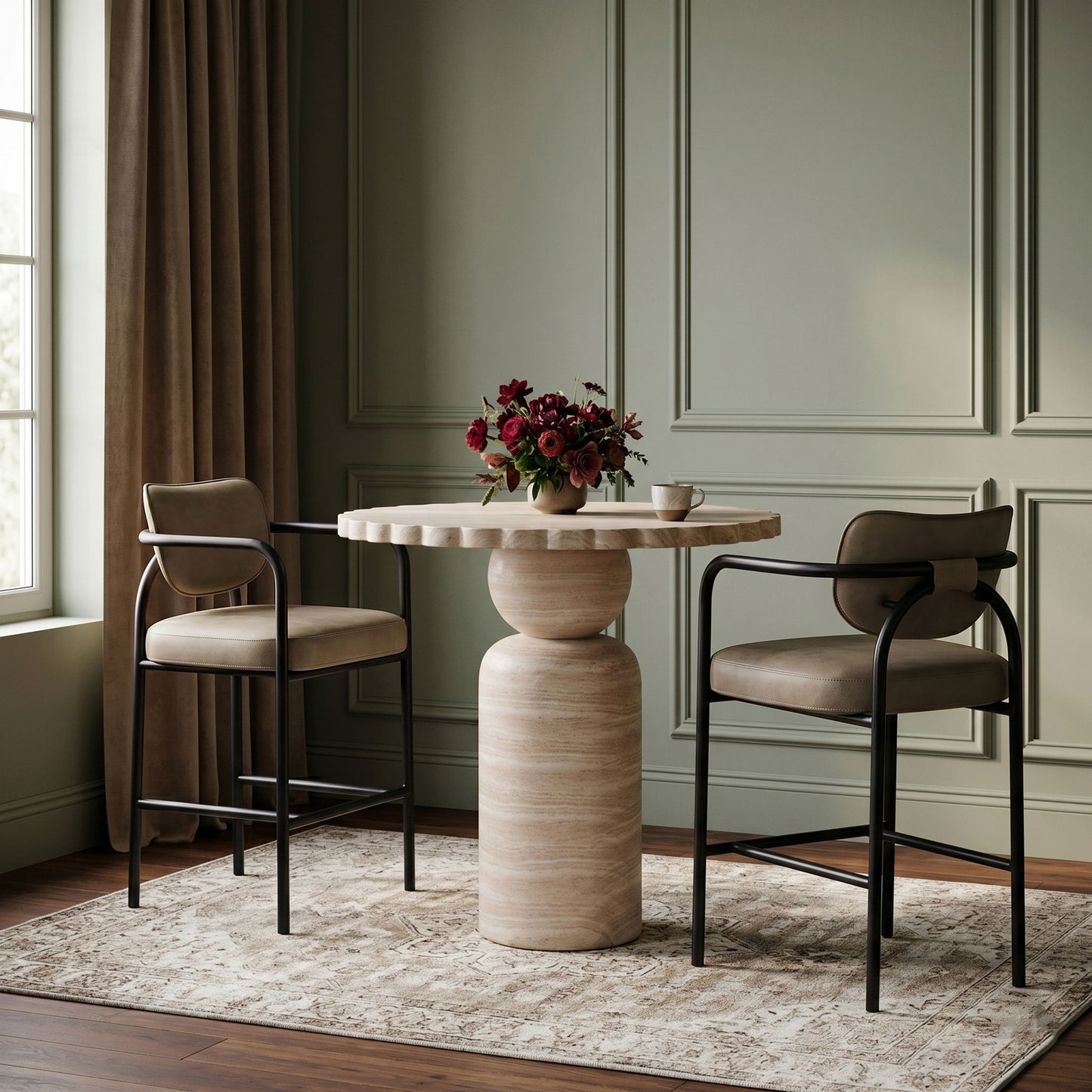 Serava - Vegan Leather Upholstered Bar Stool