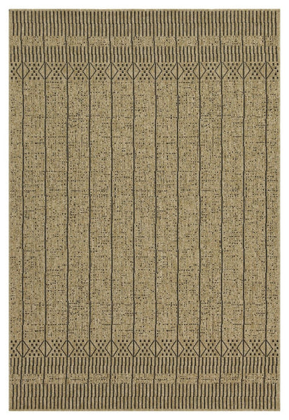 Earth - 5'3" X 7'3" Indoor, Outdoor Area Rug - Jute / Black