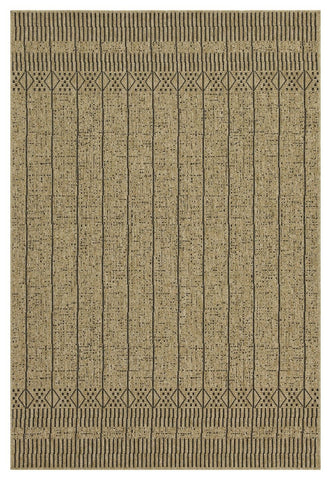 Earth - 5'3" X 7'3" Indoor, Outdoor Area Rug - Jute / Black