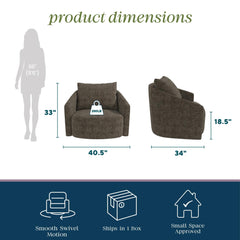 Swivel Accent Chair - Brown Gray