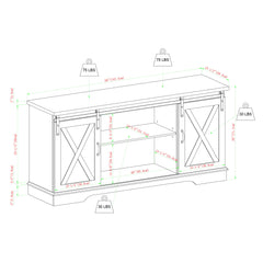 Farmhouse Sliding X Barn Door TV Stand