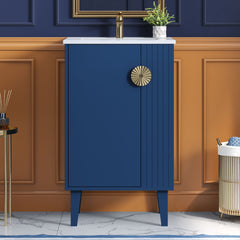 Bathroom Vanity With Sink, Soft-Close Door, Half-Moon Pulls