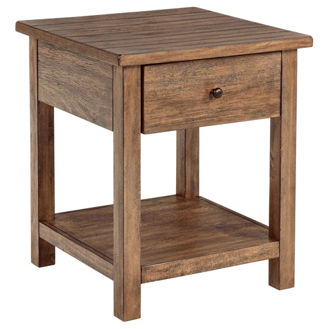Castleton - 1 Drawer Wood End Table With Shelf