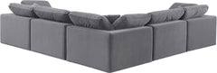 Comfy - 5 Piece Velvet Modular Corner Sectional