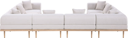 Laguna - 8 Piece Resilient Water Resistant Fabric 142" Upholstered Outdoor Patio Modular Sectional