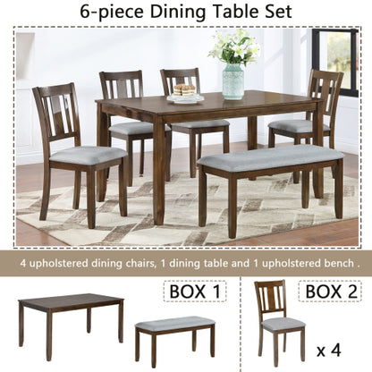 Comedor Rectangular Madera 6 Puestos 48 - 021
