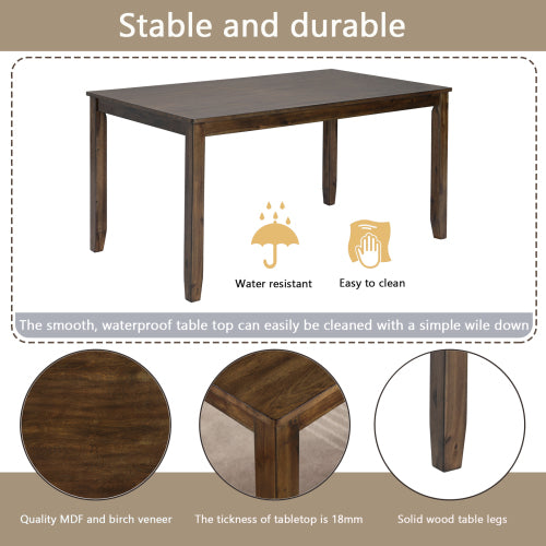 Comedor Rectangular Madera 6 Puestos 48 - 021