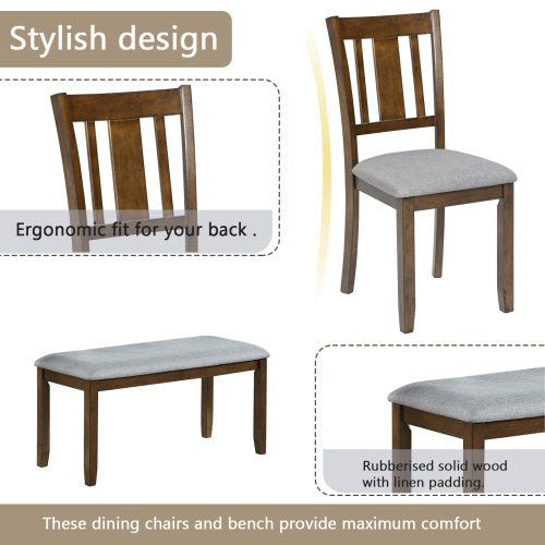 Comedor Rectangular Madera 6 Puestos 48 - 021