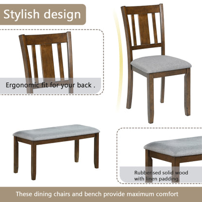 Comedor Rectangular Madera 6 Puestos 48 - 021