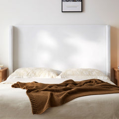 Carmen - King Size Upholstered Wingback Bed - White