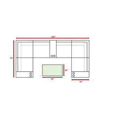 Outdoor Wicker Sectional With Weather Resistant Cushions And Table