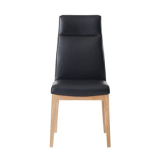 Raquan - Side Chair (Set of 2) - Black Leather & Walnut