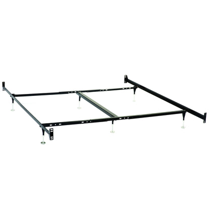 Adams - Queen / Eastern King Bolt On Bed Frame With Reinforced Center Beam, Adjustable Legs - Black