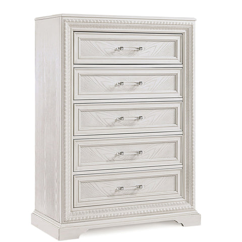 5 Drawer Tall Storage Chest - Antique White
