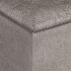 Rockwood - Upholstered Cube Storage Ottoman With Tray