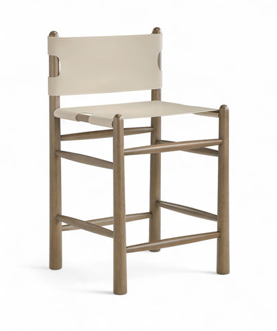 Santos - Upholstered Counter Stool With Stained Brown Base