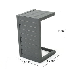 Aluminum Outdoor C - Shaped Side Table For Patio