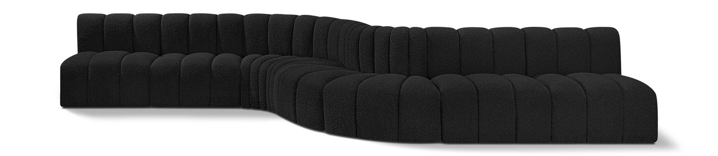 Arc - Boucle Fabric 8 Piece Curved Modular Sofa