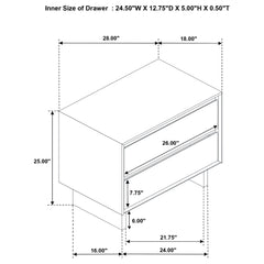 Hemlock - 2 Drawer Nightstand Bedside Table - Brown
