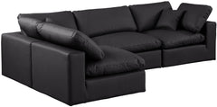 Comfy - 4 Piece Faux Leather Modular Armless Sectional