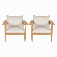 Terassi - Outdoor Lounge Chair (Set of 2) With Cushions - Beige / Light Teak
