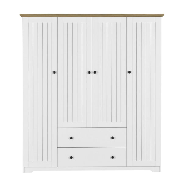 4 Door Wardrobe Armoire With 2 Drawers