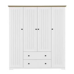 4 Door Wardrobe Armoire With 2 Drawers