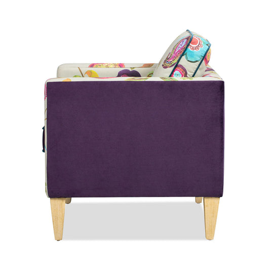 Mamba - Patchwork Accent Chair - Teal Blue Purple / Multicolored Floral