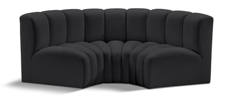 Arc - Faux Leather 3 Piece Modular U-Shaped Sofa
