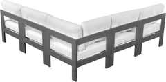 Nizuc - Outdoor Patio 5 Piece Modular Sectional With Gray Frame
