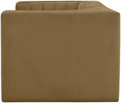 Rummi - Velvet Performance Fabric Upholstered 2 Piece Modular Loveseat