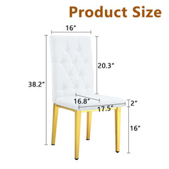 Vintage Style Armless Dining Chairs Set With Grid And Buckle Design