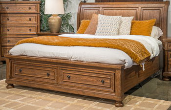Zackaryn - Queen Sleigh Headboard - Warm Brown