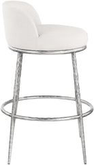 Ferro - Performance Fabric Upholstered Bar Stool - Antique Silver