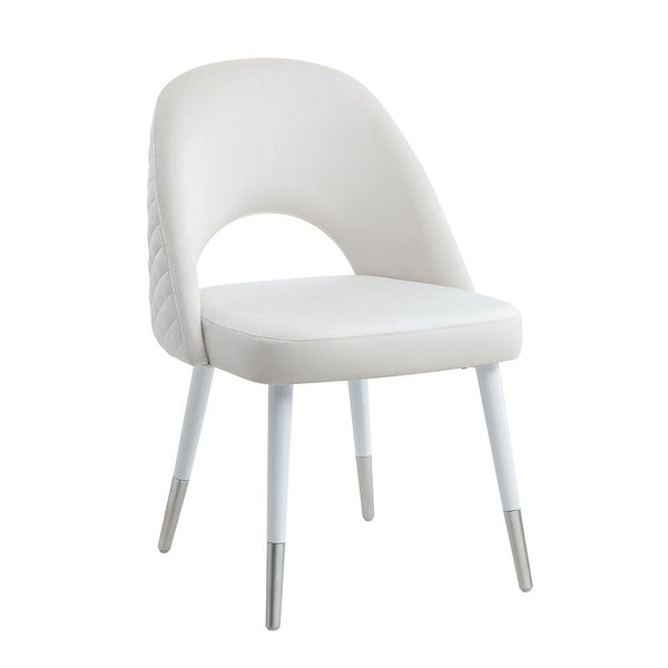 Zemirah - Side Chair (Set of 2) - White Velvet & White Gloss