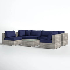 Seating Set With Cushions Handcrafted Wicker Design
