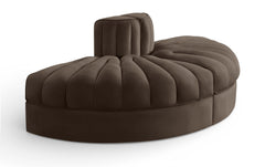 Rummi - Velvet Performance Fabric Upholstered 2 Piece  Rounded Modular Loveseat