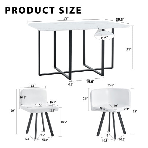 Comedor Rectangular Mármol 6 Puestos 48 - 024