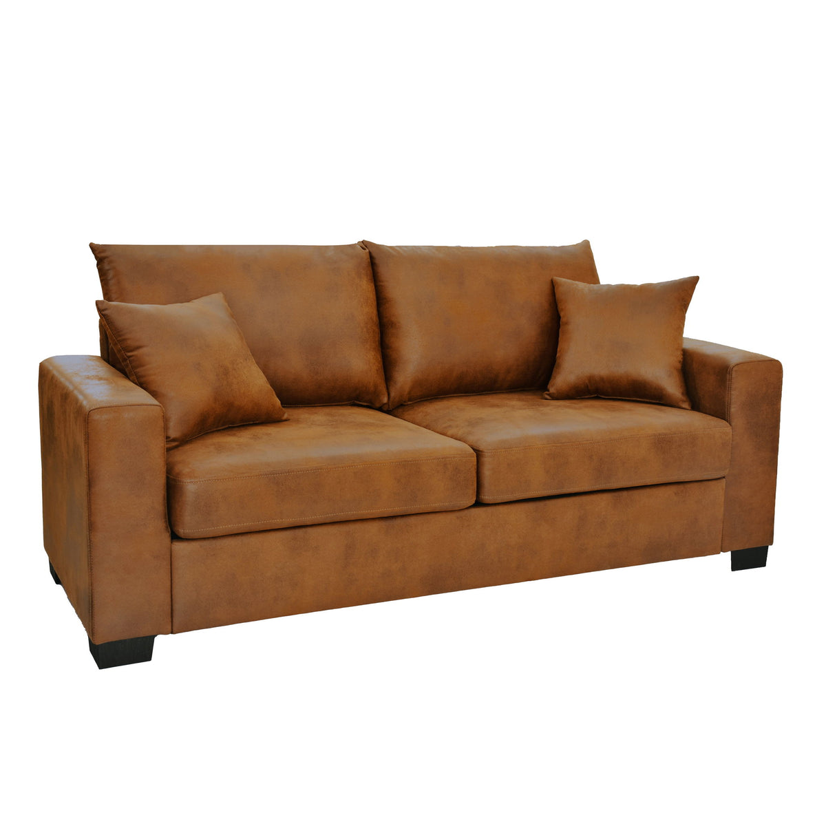 2 Seater Sofa, 2 Throw Pillows For Living Room