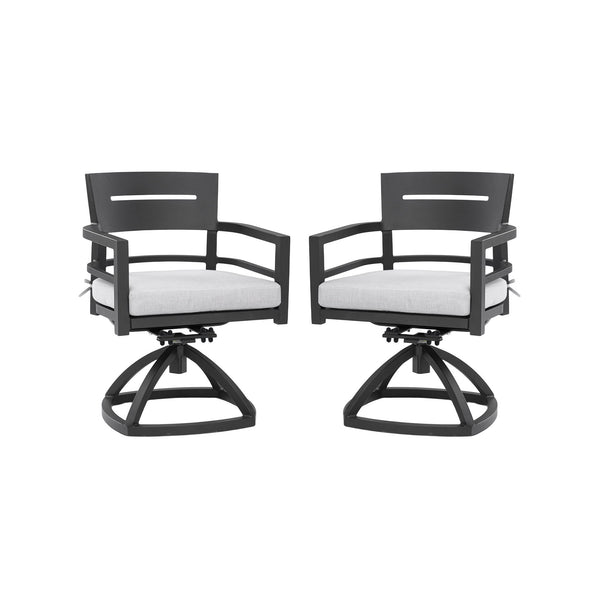 Outdoor Patio Swivel Rocker With Outdoor Grade Sunbrella Fabric Cushions (Set of 2) - Ember Black