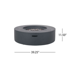 Modern Lightweight Concrete Outdoor Circular Fire Pit 50,000 Btu