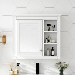 Wall Mounted Medicine Cabinet With Mirror And 3 Open Shelves