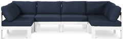 Nizuc - Outdoor Patio 6 Piece Modular Sectional With White Frame