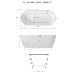 Acrylic Freestanding Soaking Bathtub With Classic Slotted Overflow And Toe-Tap Drain In Chrome, Cupc Certified.Easy To Install, 02138 - Glossy White