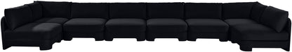 Hammond - Velvet Performance Fabric Upholstered 8 Piece U-Shaped Armless Sectional - Beige