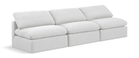 Indulge - Linen 3 Piece Modular Armless Sofa - White