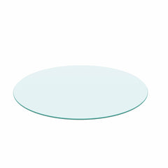 36" Round Tempered Glass Table Top Clear Glass 1 / 4’’" Thick Round Polished Edge - Transparent